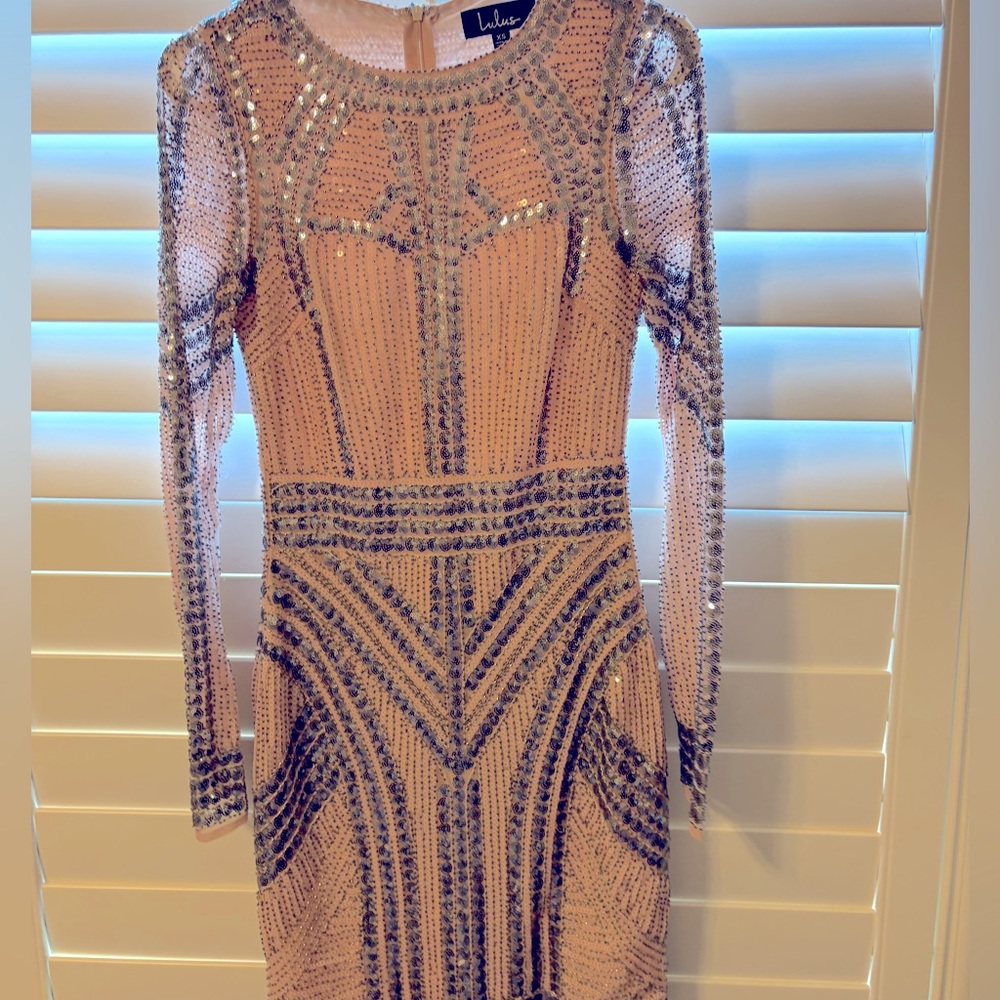 Lulus Pink & Silver Sparkle cocktail dress - Picture 4 of 7